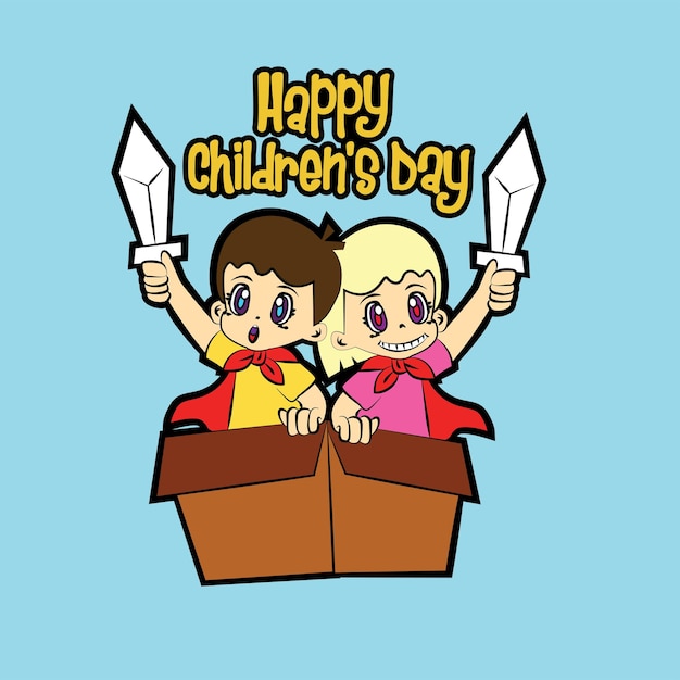 the rich kid illustration design for children's day event
