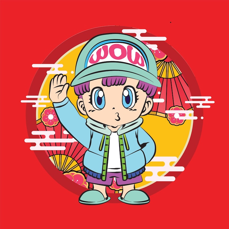 Vector スカジャンの金持ちの子供のイラスト デザインは、日本の伝統的な布や t シャツを意味します。