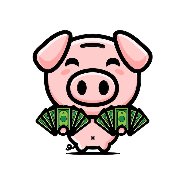 Rich pig mascot character design