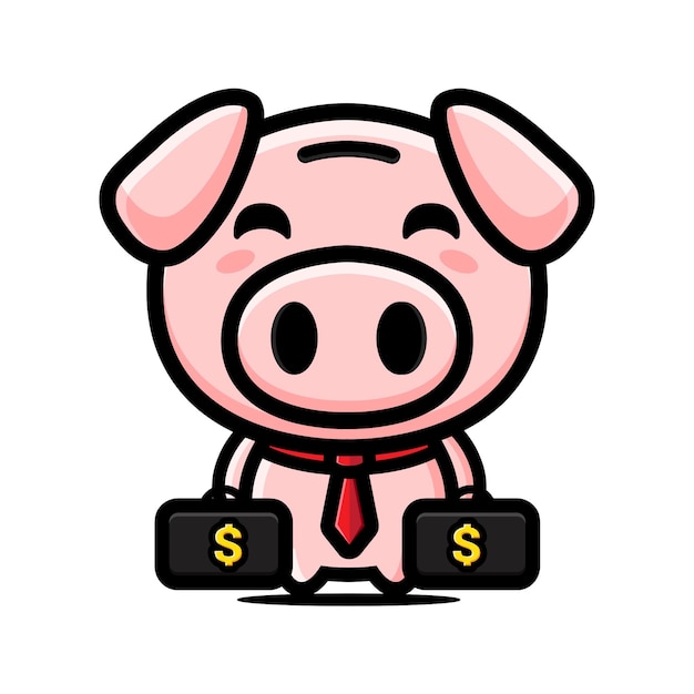 Rich pig mascot character design