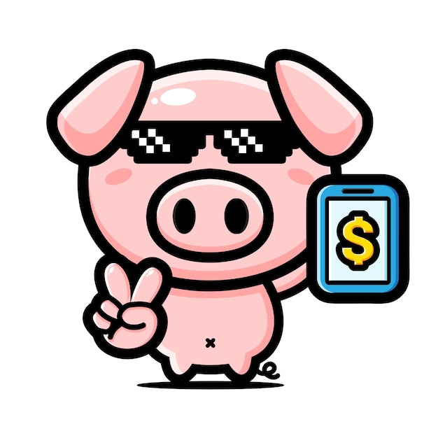 Rich pig mascot character design