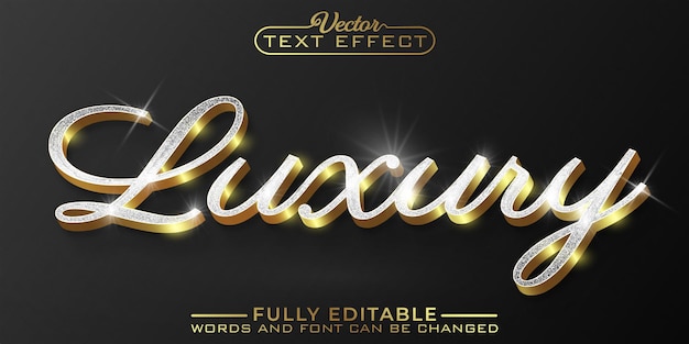 rich shiny glitter luxury vector editable text effect template