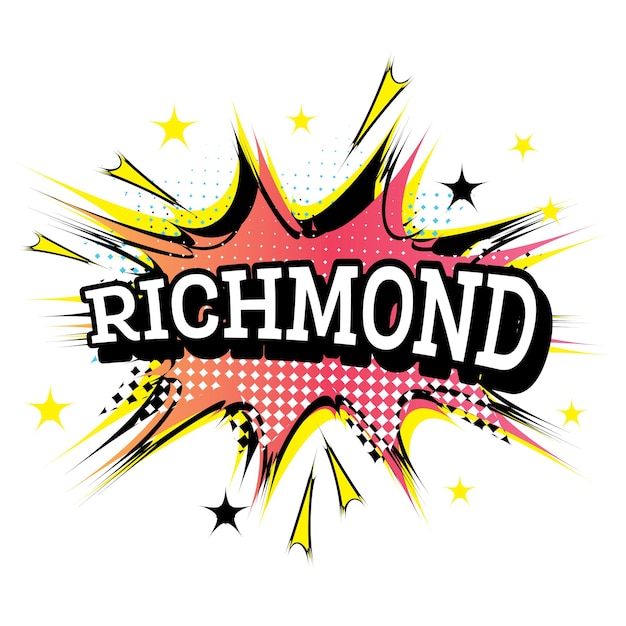 Richmond testo comico in stile pop art. illustrazione di vettore.