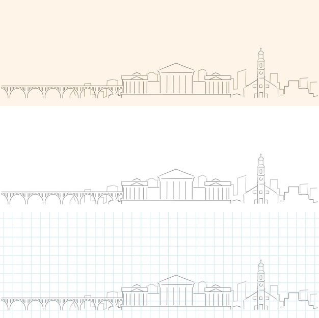 Richmond hand drawn profile skyline