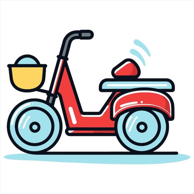 Rickshaw flat icon outline in the style of simple vector