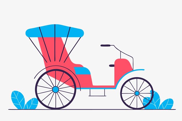 rickshaw illustration art on white background