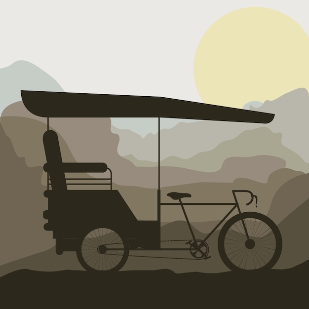 Vector rickshaw transportation design