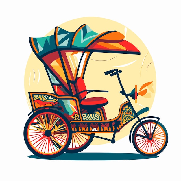 Vector rickshaw vector illustration tuktuk transport