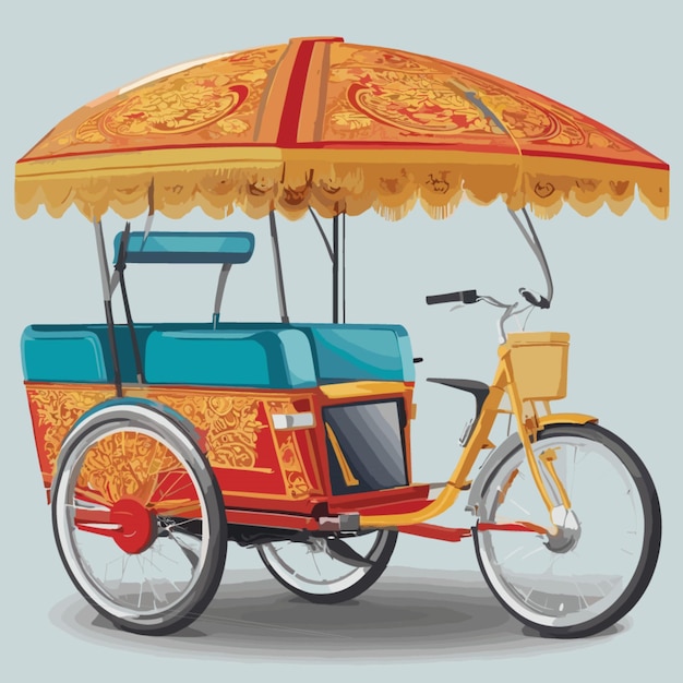 Vector rickshaw vector on a white background