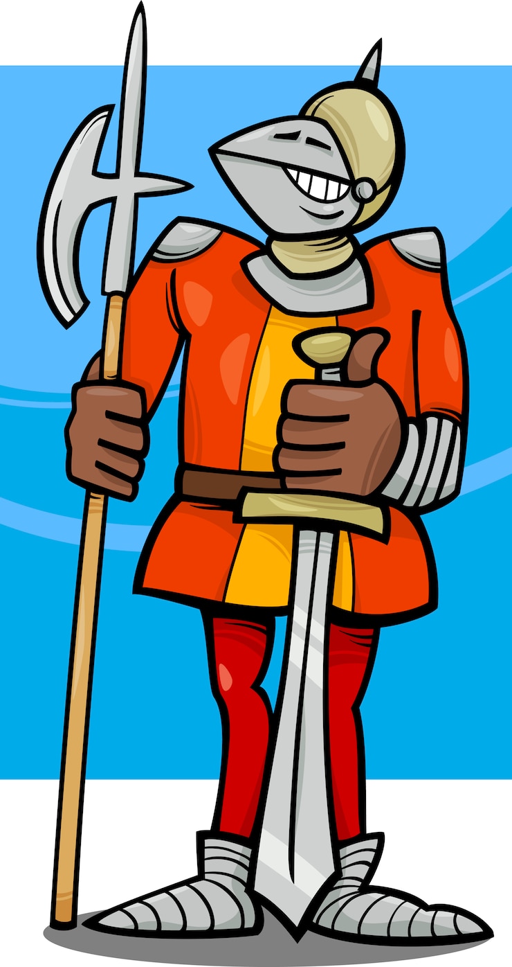 Vector ridder in pantser cartoon afbeelding