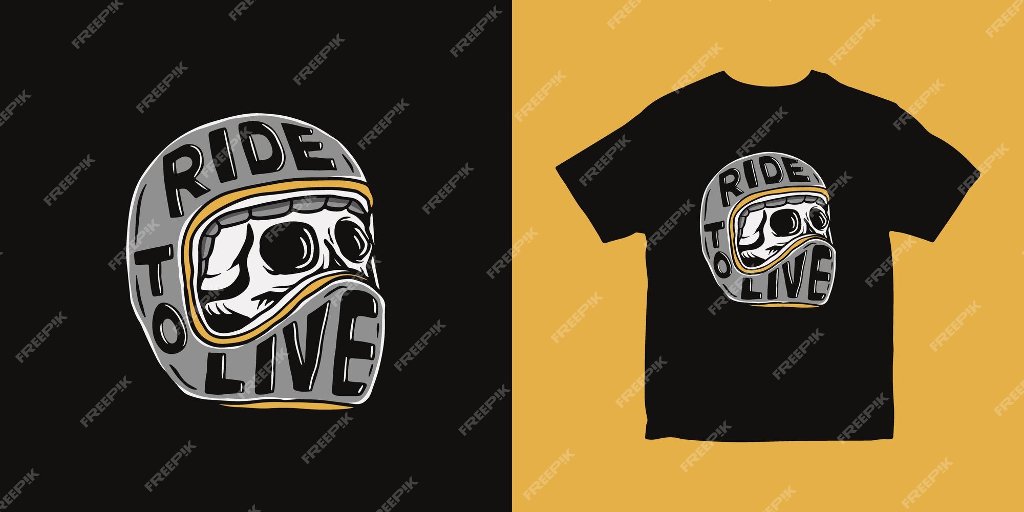 Premium Vector | Ride to live illustration t shirt logo