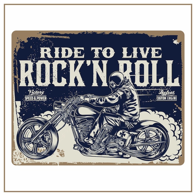 Vettore ride to live rock 'n roll