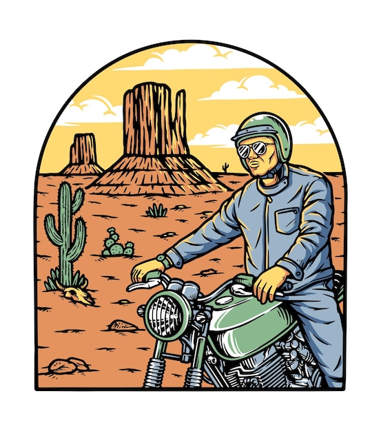 Ride a motorbike into the desert