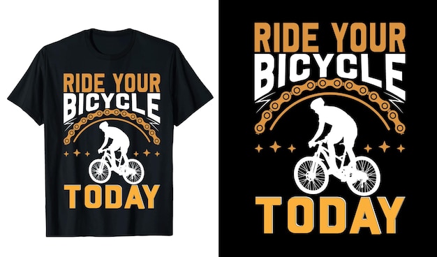 Vettore andare in bicicletta oggi t-shirt design