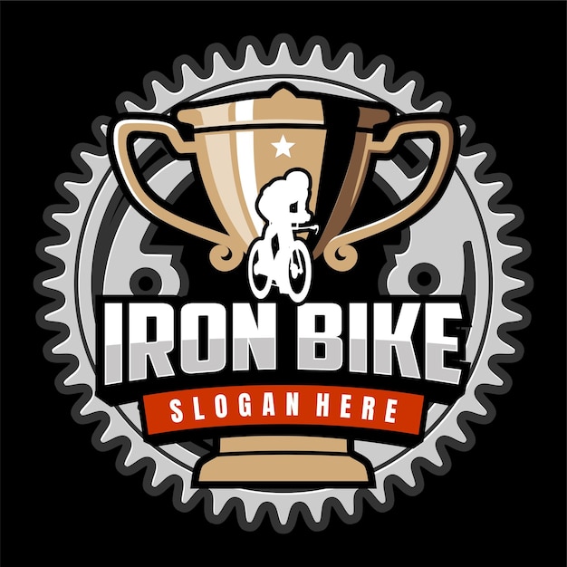 Rider bike champion logo designs vector