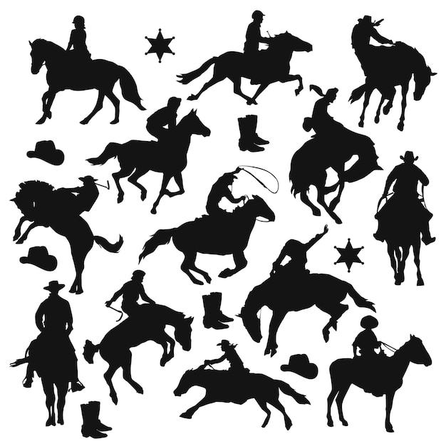 Rider horse silhouette clip art