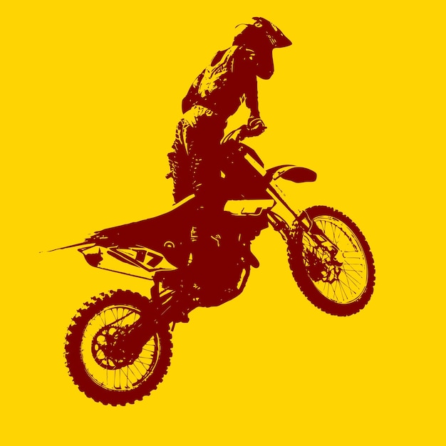 Rider participates motocross championship vector illustration