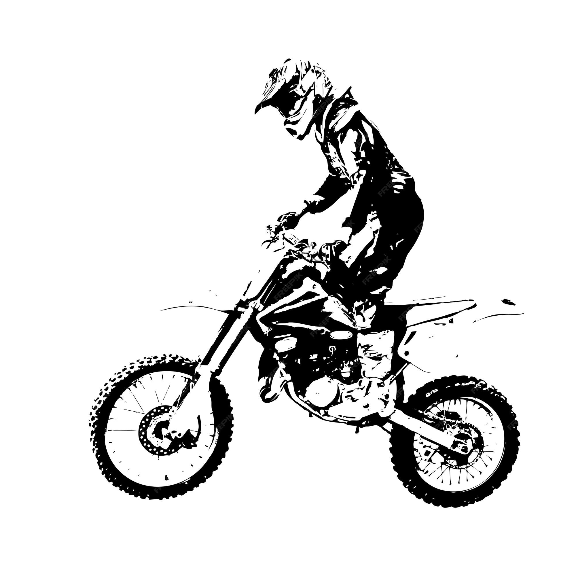 Rider participates motocross championship. Vector illustration.Rider