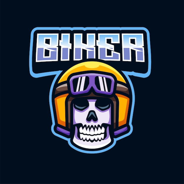 Rider Skull Head Logo Illustration