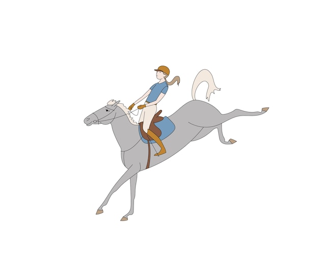 Всадник пытается сесть на брыкающуюся лошадь