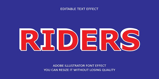 Riders Редактируемый текст Font Effect