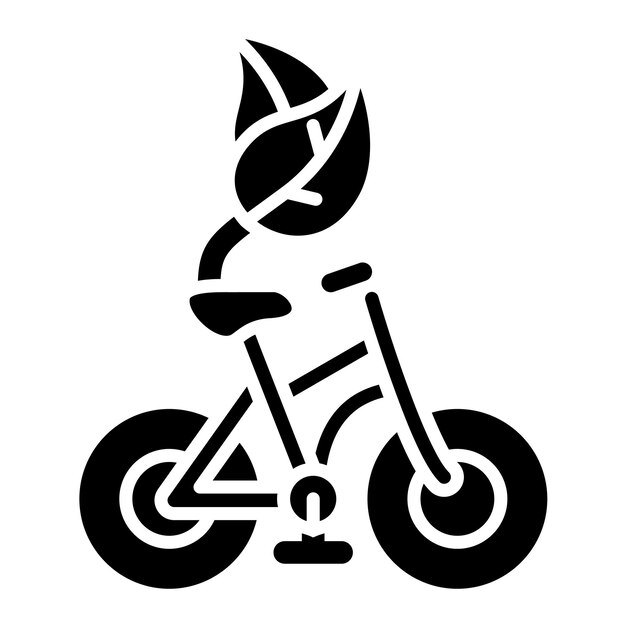 Riding bicycle glyph solid black illustration