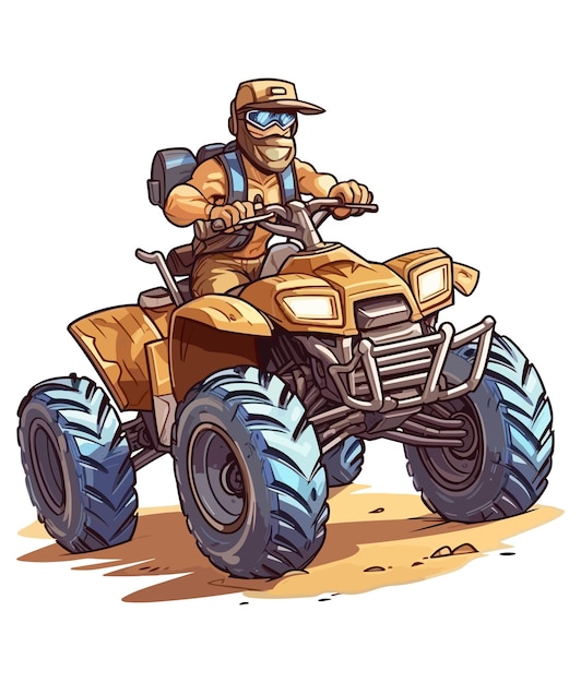 Vector riding extreme atv illustration on white background