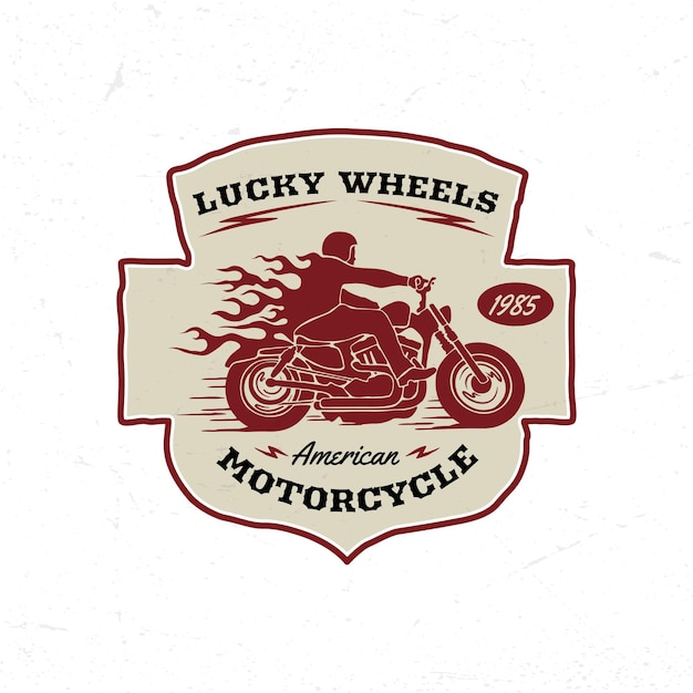 Vector riding motorcycle vintage logo badge