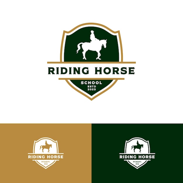 Vector riding schools and equestrian team logo design