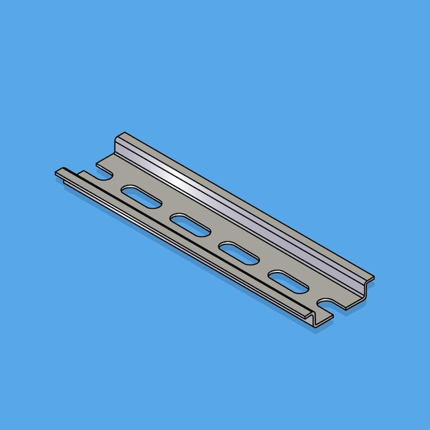 Vettore riel din rail icona illustrazione costruzione oggetto icona concetto isolato piatto stile cartone animato