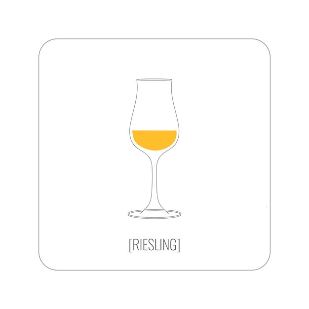 Vettore infografica del bicchiere di vino riesling