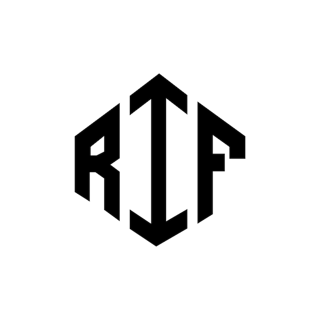 Вектор Дизайн логотипа с буквами rif с формой многоугольника rif многоугольный и кубический дизайн логотипа rif шестиугольный векторный шаблон логотипа белые и черные цвета rif монограмма бизнес и логотип недвижимости