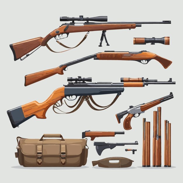 Rifles and shotguns vector