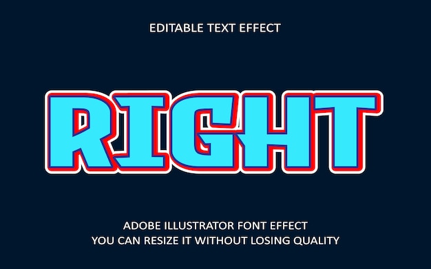 Right editable text effect