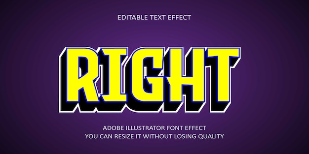 Right Editable text Effect