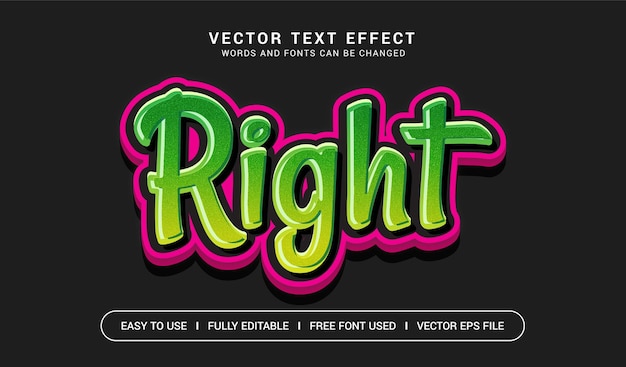 Right Editable Vector Text Effect