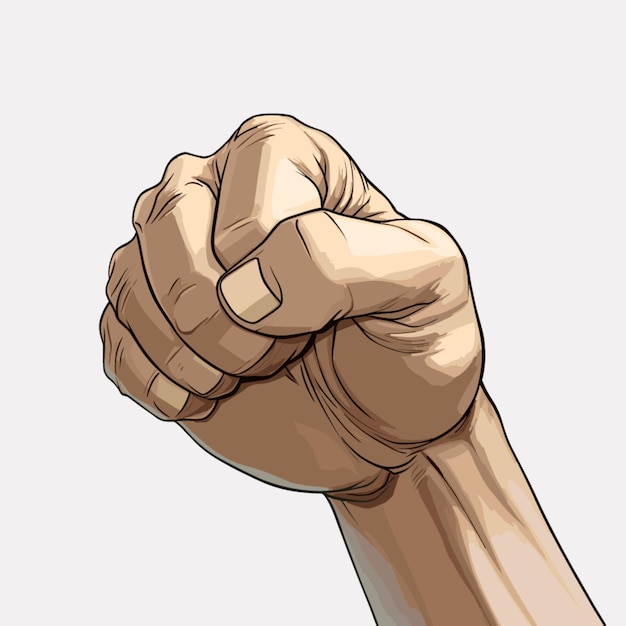 Right Facing Fist vector on white background