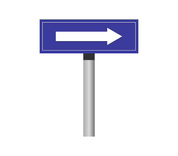 Right road sign