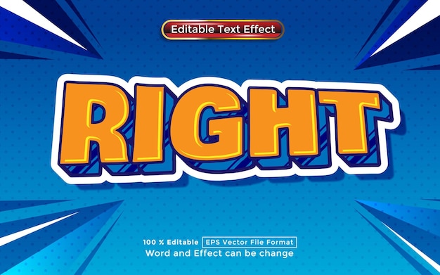 Right text editable vector text effect