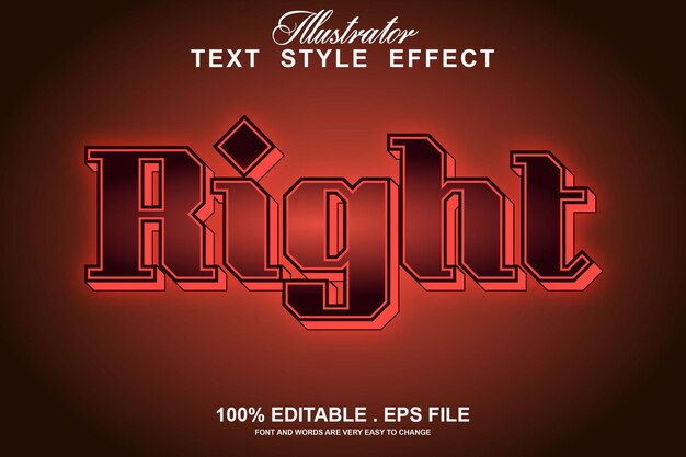 right text effect editable