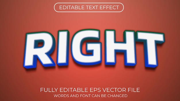 Right text effect