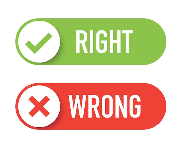 Vector right and wrong icon vector illustration flat design