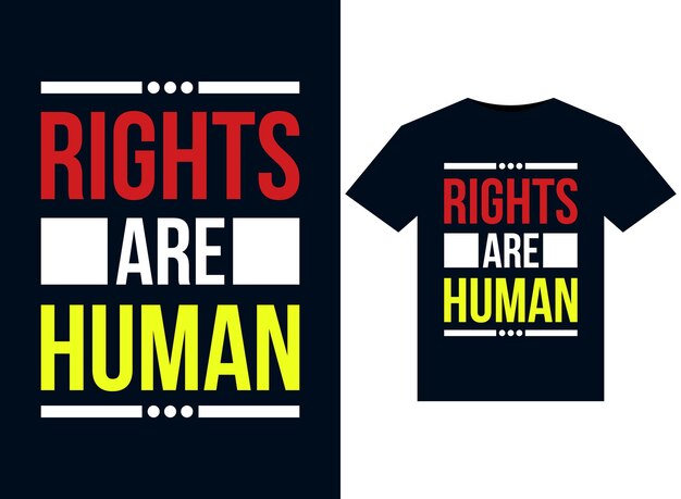 Rights are human illustrations for print-ready T-Shirts design