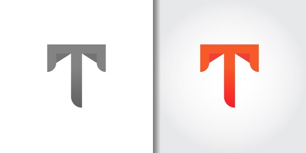 Rigid letter t logo set