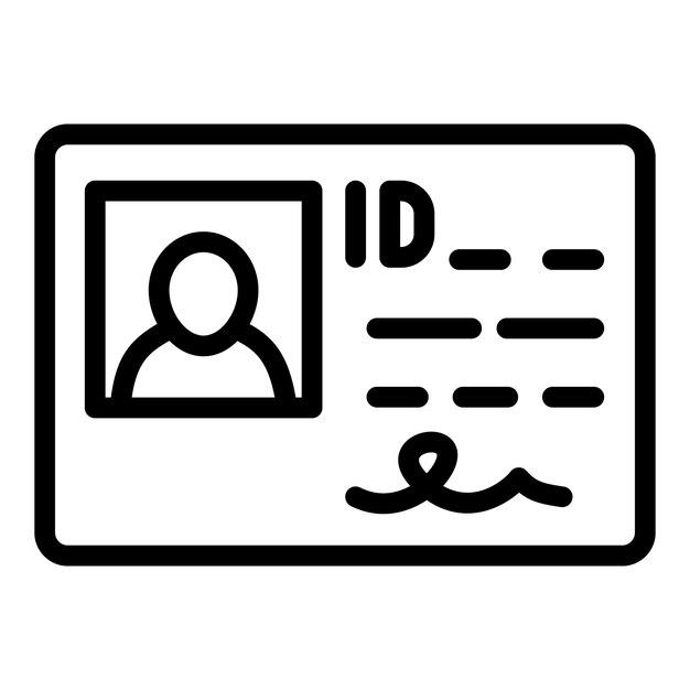 Vector rijbewijs id pictogram overzicht rijbewijs id vector pictogram voor webdesign geïsoleerd op een witte achtergrond