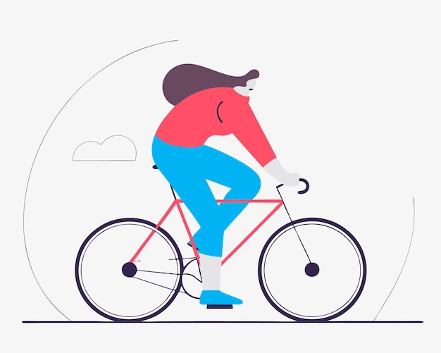 Rijden op een fiets concept illustratie
