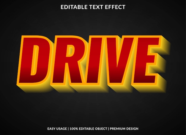 rijden tekst effect sjabloon met 3D-vetgedrukte stijl