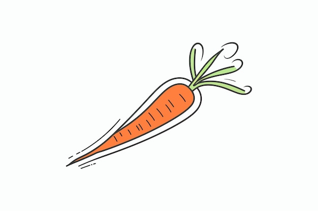 Rijpe wortel lineaire vector pictogram Rauw biologisch voedsel natuurlijke boerderij groente schets illustratie Geïsoleerd op witte achtergrond Vector cartoon illustratie