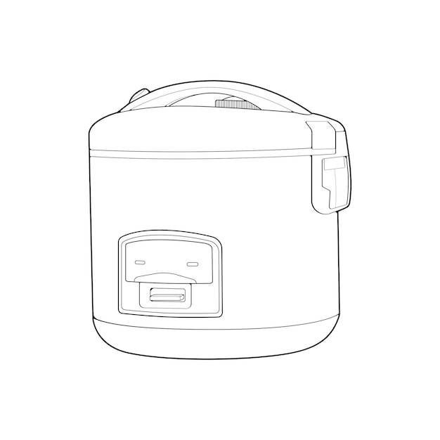 Rijstkoker magische pot illustratie vector lijn kunst vector schets kunst