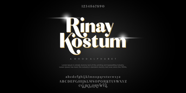 Rinaykostum抽象ファッションフォントアルファベットロゴブランドなどの最小限のモダンなアーバンフォント